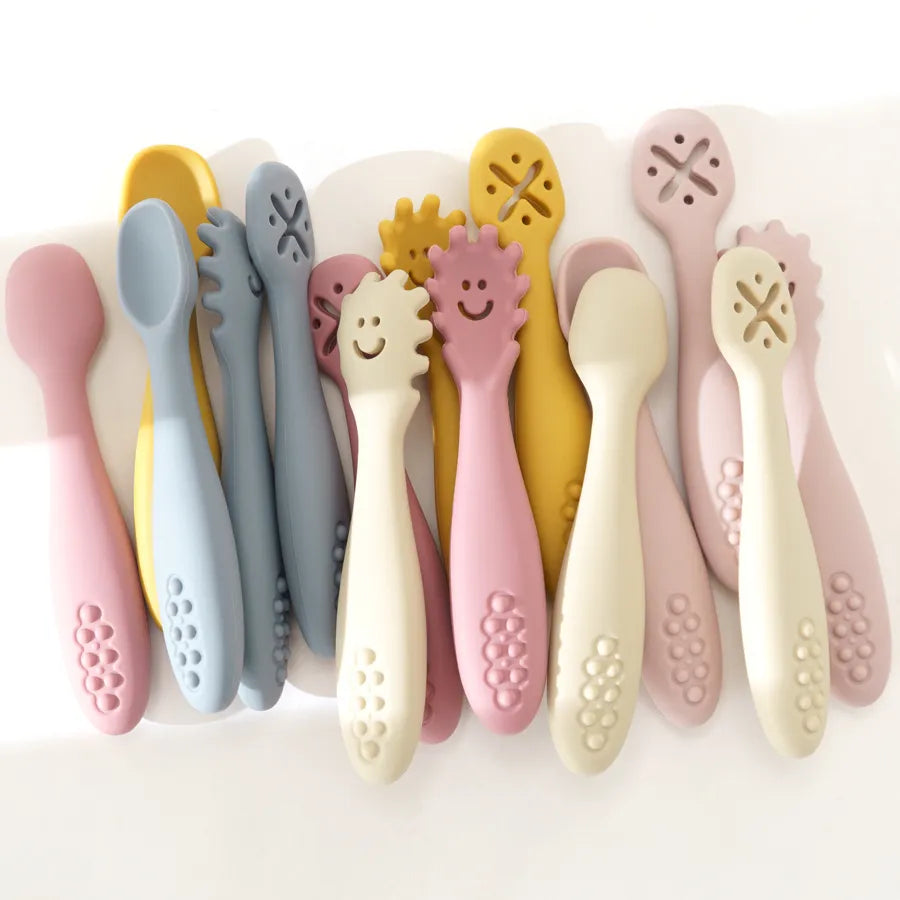 Silicone Spoon Fork Baby Utensils Set