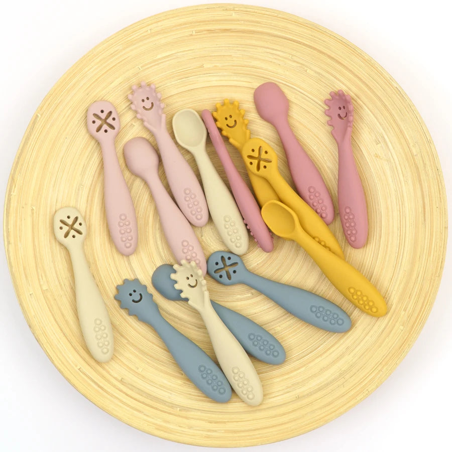 Silicone Spoon Fork Baby Utensils Set